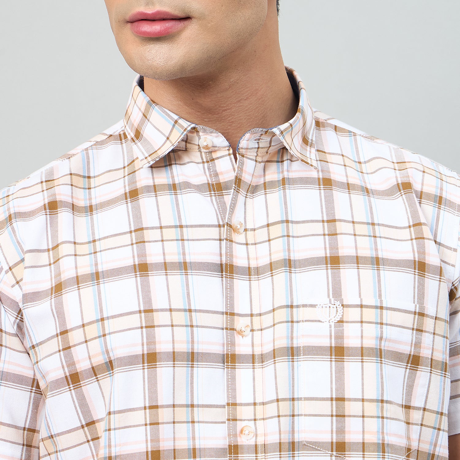 Duke Men Slim Fit Half Sleeve Oxford Cotton Shirt (SDO4CKG)