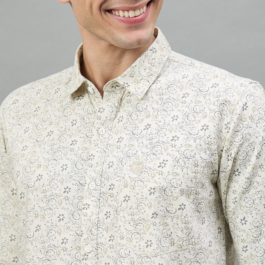 Duke Urban Men Printed Full Sleeve Spread Collar Slim Shirt (SDO6PRII)