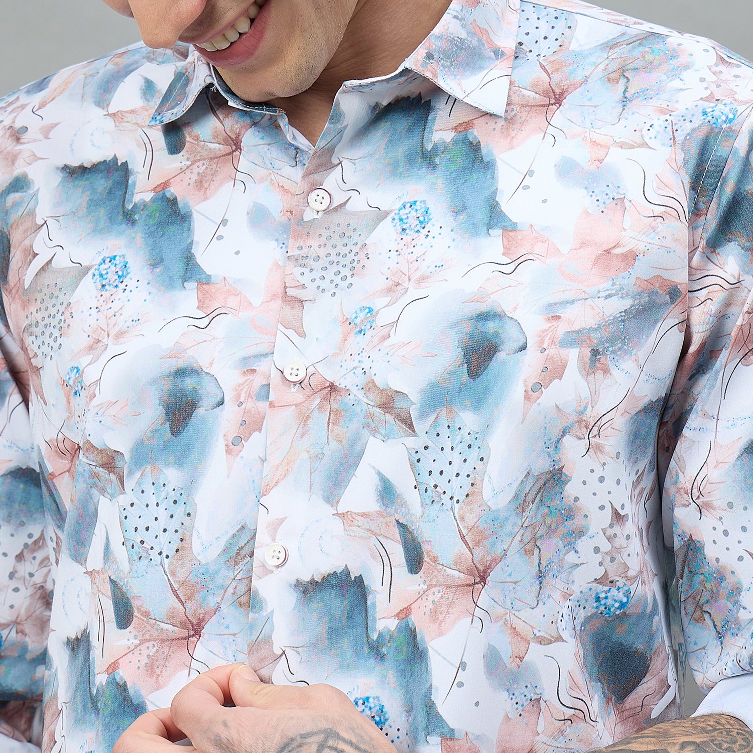 Duke Urban Men Floral Print Full Sleeve Regular Shirt (SDO9PRH)