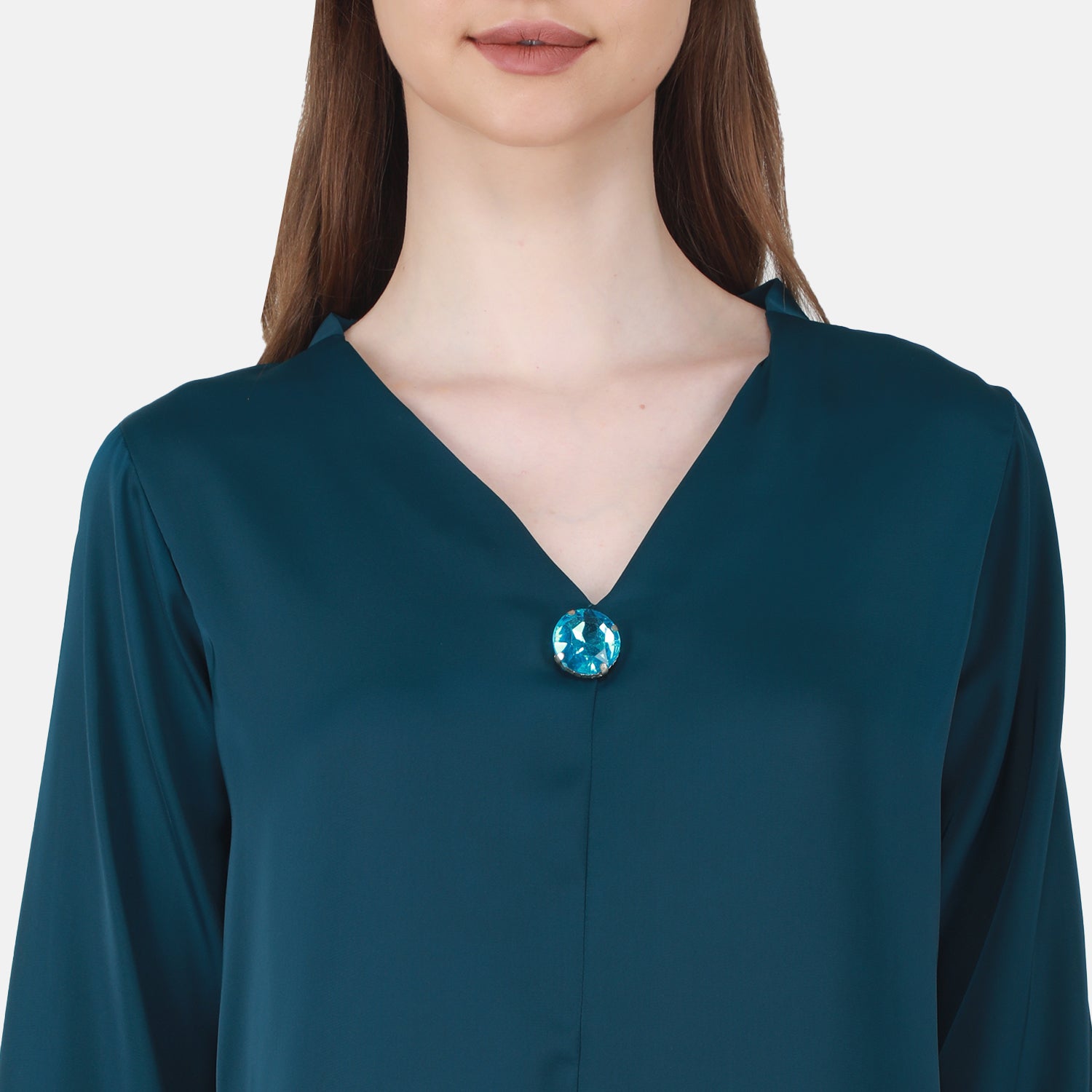 Duke Stardust Women V Neck Solid Top (SDX3280)