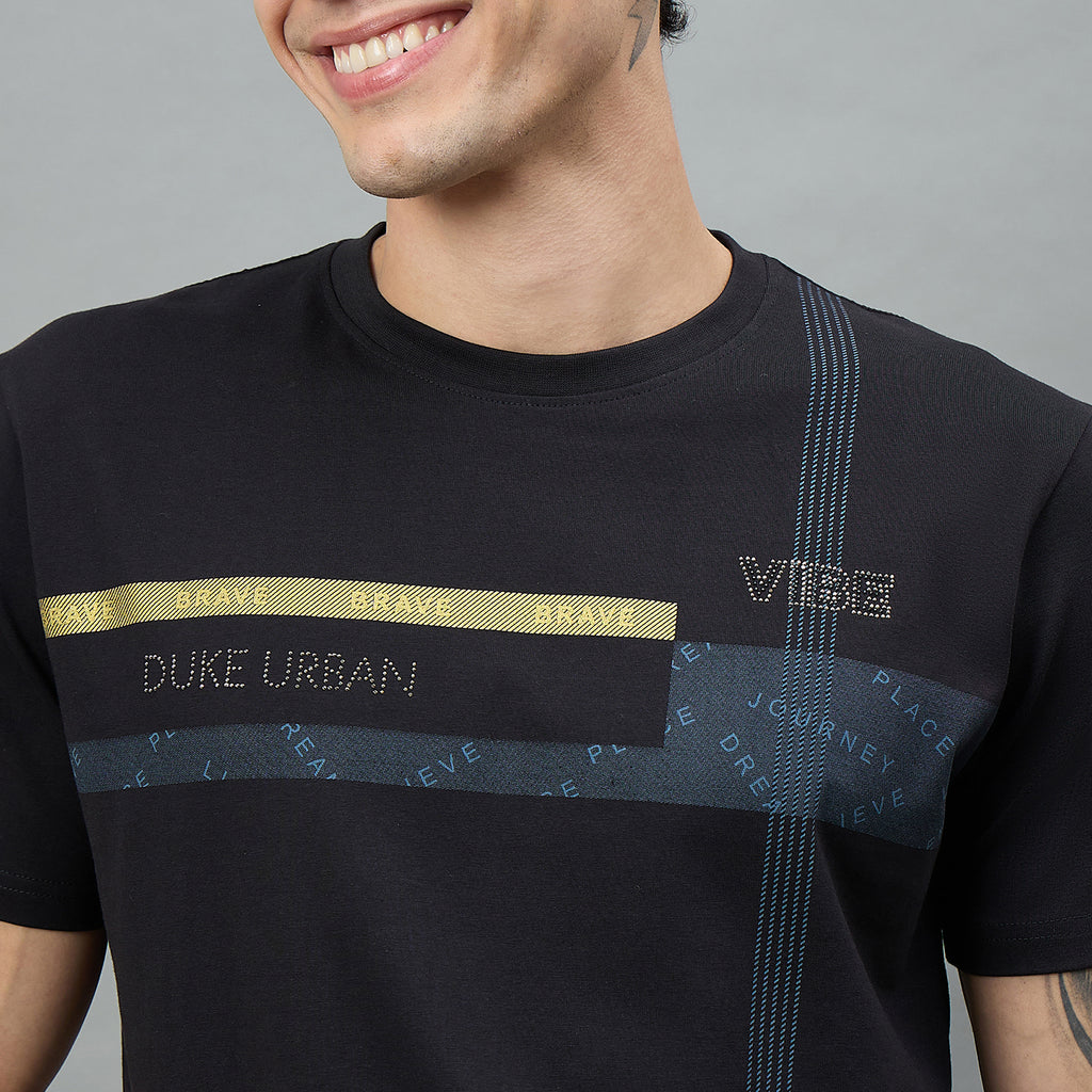 Duke Urban Men Round Neck Half Sleeve Slim T-Shirt (LF7517)