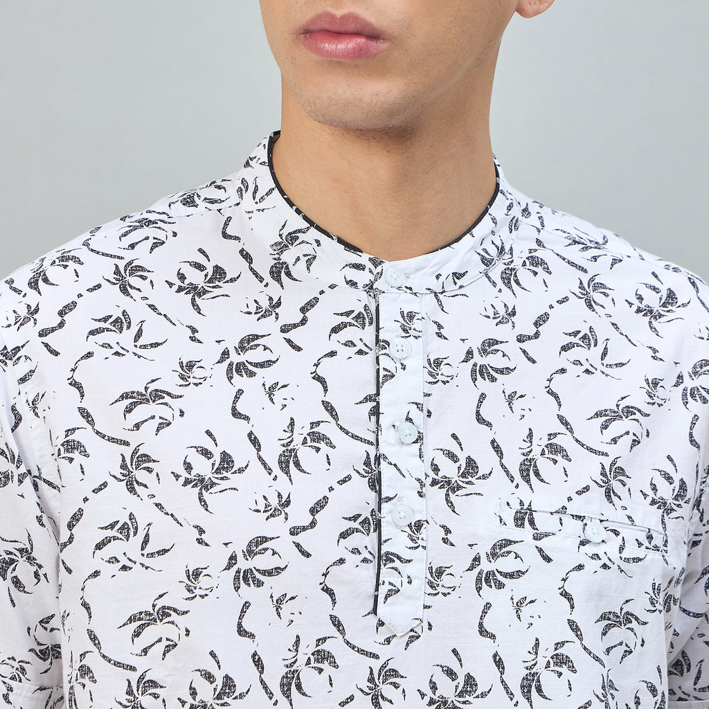 Duke Urban Men Floral Print Half Sleeve Casual Slim fit Tshirt (LF7531)