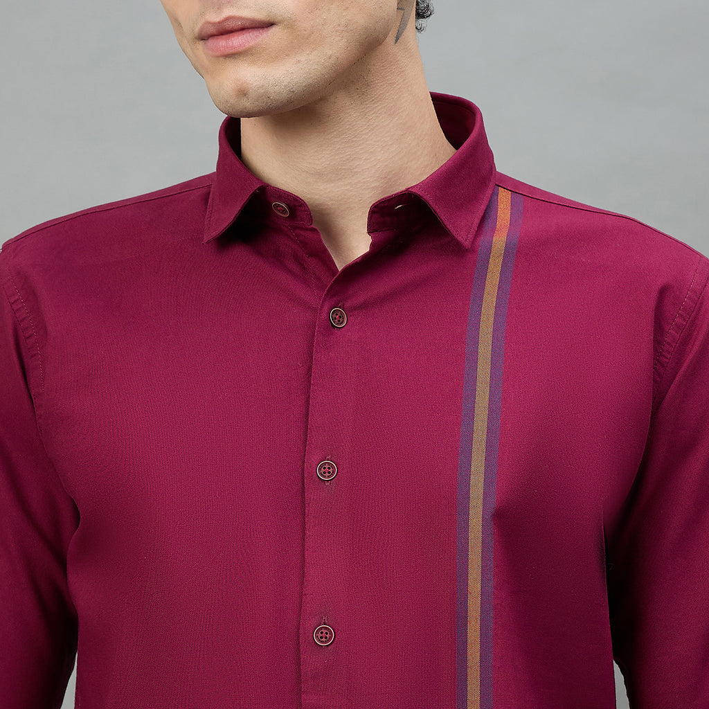 Duke Men Solid Full Sleeve Spread Collar Slim Shirt (SDO5STN)