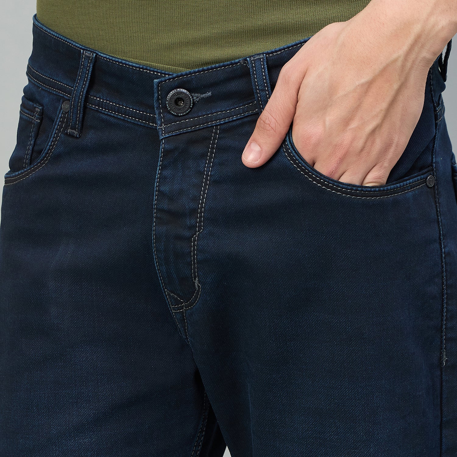 Duke Urban Men Comfort Fit Mid-Rise Light Fade Stretchable Jeans (SDD9136C)