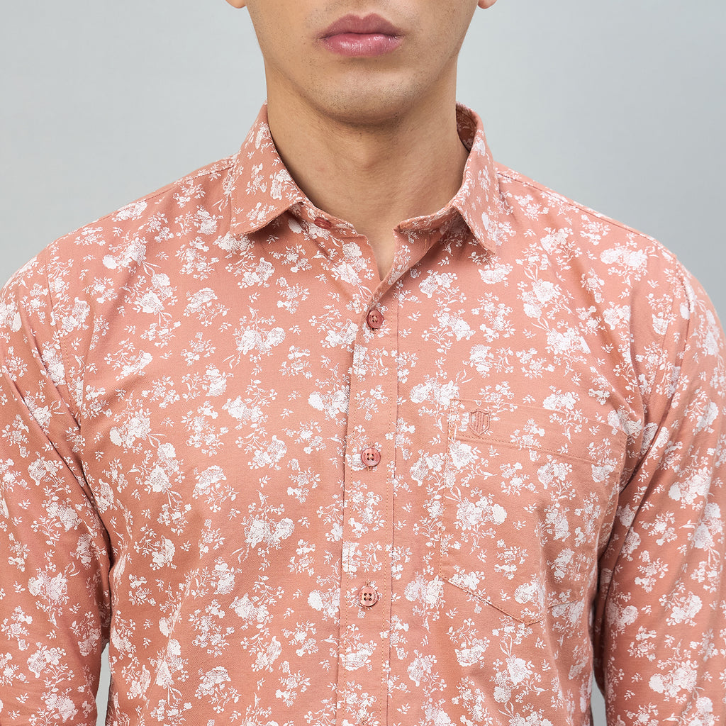 Duke Urban Men Floral Print Pure Cotton Slim Fit Casual Full Sleeve Shirt (SDO8PRBH)