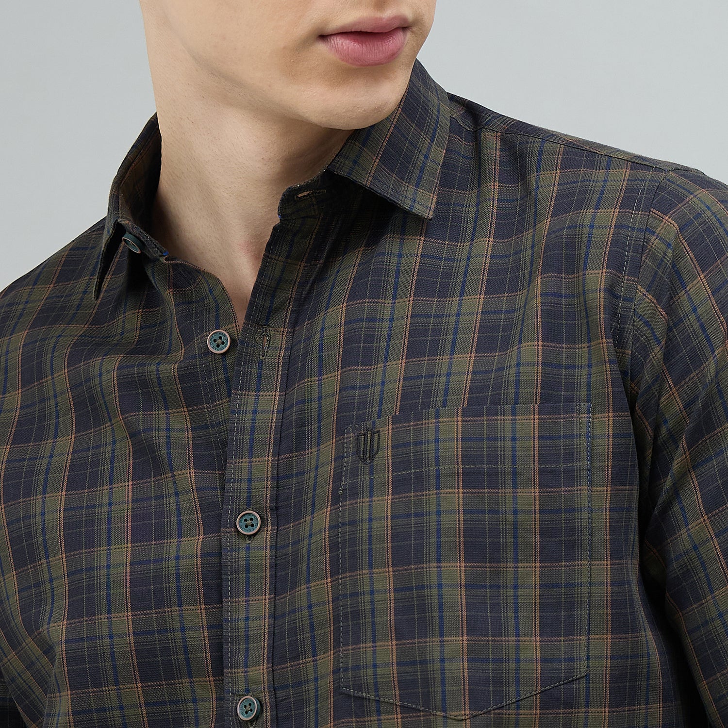 Duke Urban Men Checkered Full Sleeve Spread Collar Regular Shirt (SDO9CKAK)