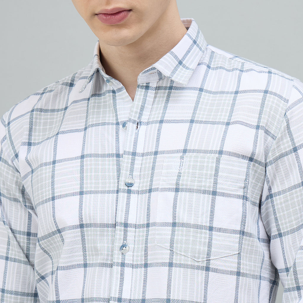 Duke Urban Men Checkered Full Sleeve Spread Collar Slim Shirt (SDO6CHQ)