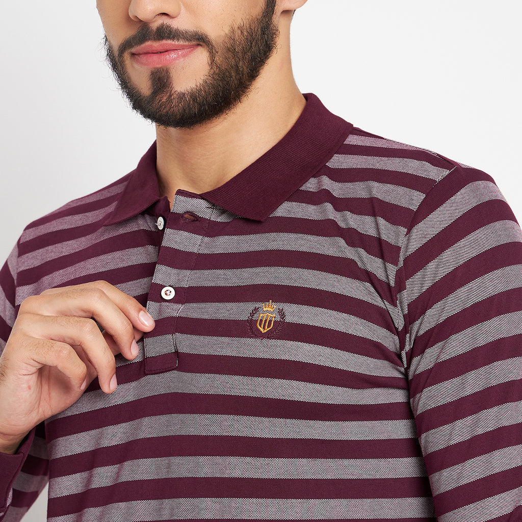 Duke Stardust Men Polo Neck Full Sleeve Cotton T-shirt (LF3962)