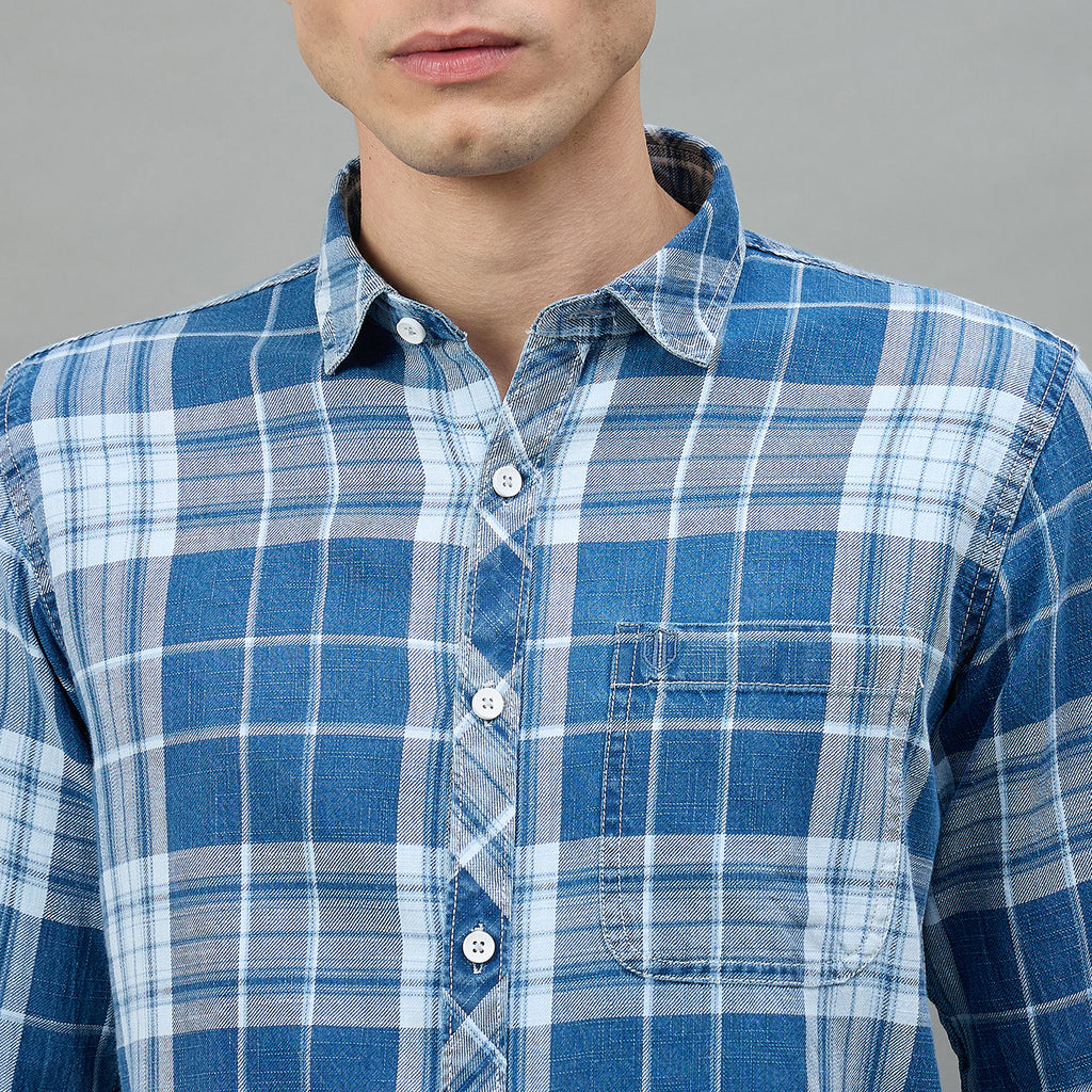 Duke Urban Men Checkered Full Sleeve Spread Collar Slim Shirt (SDO9CKW)