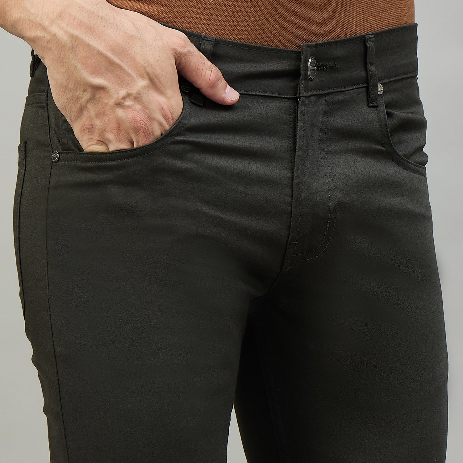 Duke Men Non-Denim Solid Casual Trouser (SDT4666R)