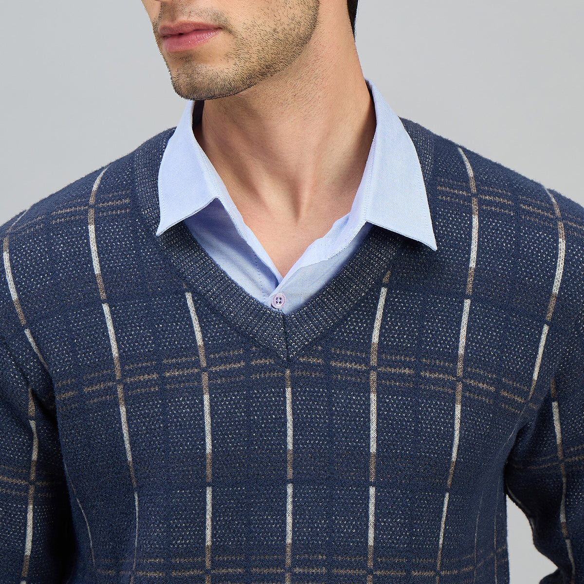 Duke Men Full Sleeve V Neck Regular Sweater (SDS2306)