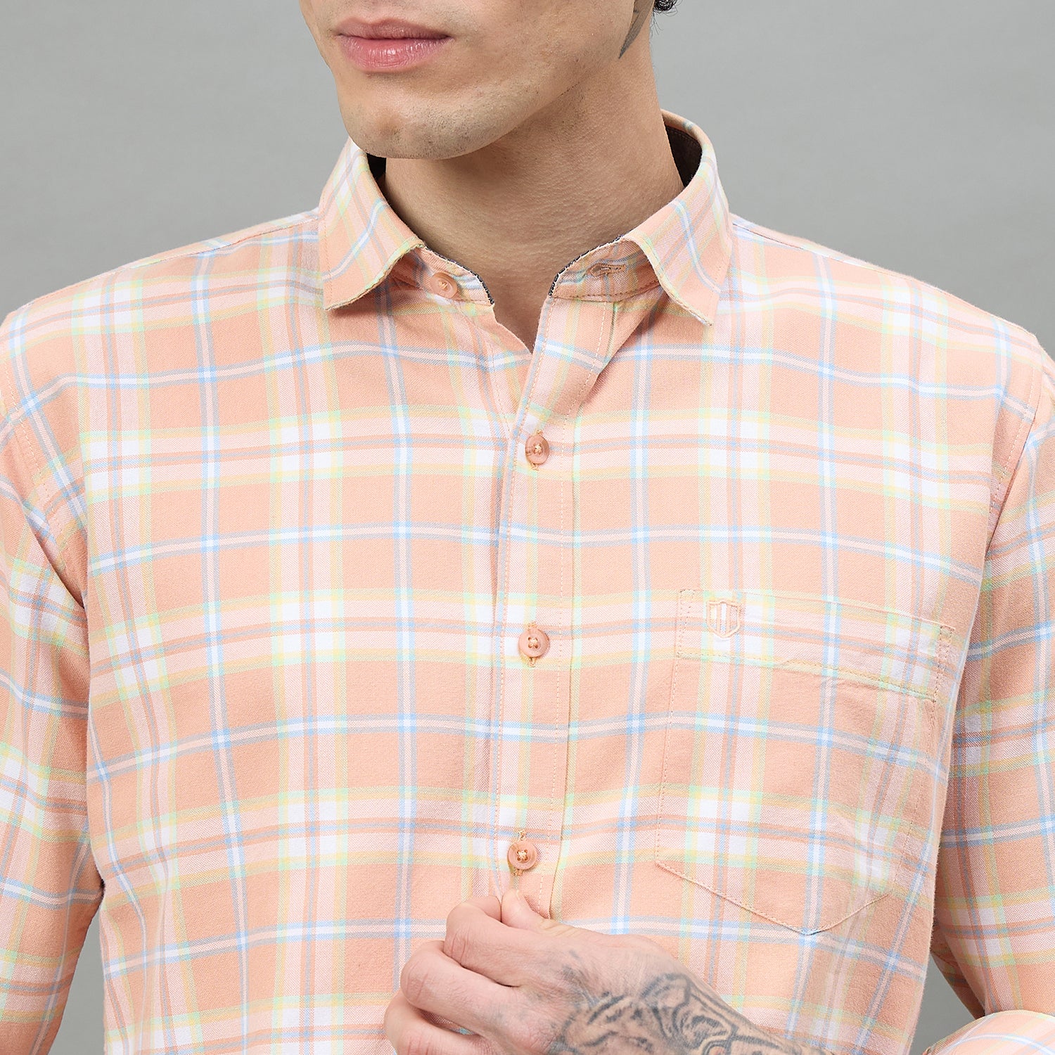 Duke Urban Men Checkered Pure Cotton Slim Fit Casual Full Sleeve Shirt (SDO8CKBM)