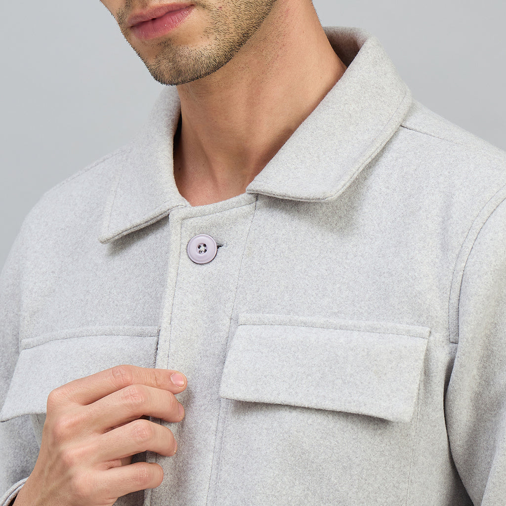 Duke Men Full Sleeve Shirt Collar Regular Fit Shacket (SDZ3267)