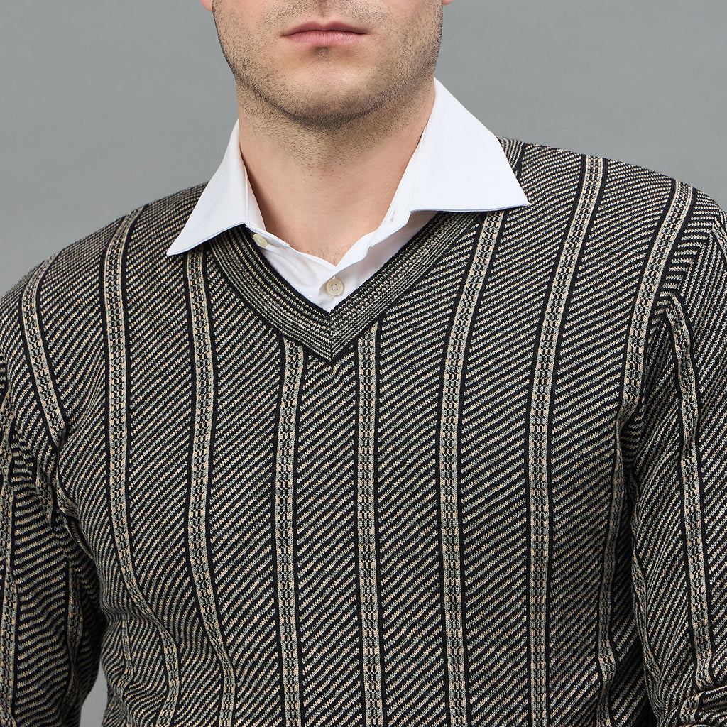 Duke Urban Men Full Sleeve V Neck Regular Sweater (SDS2411)