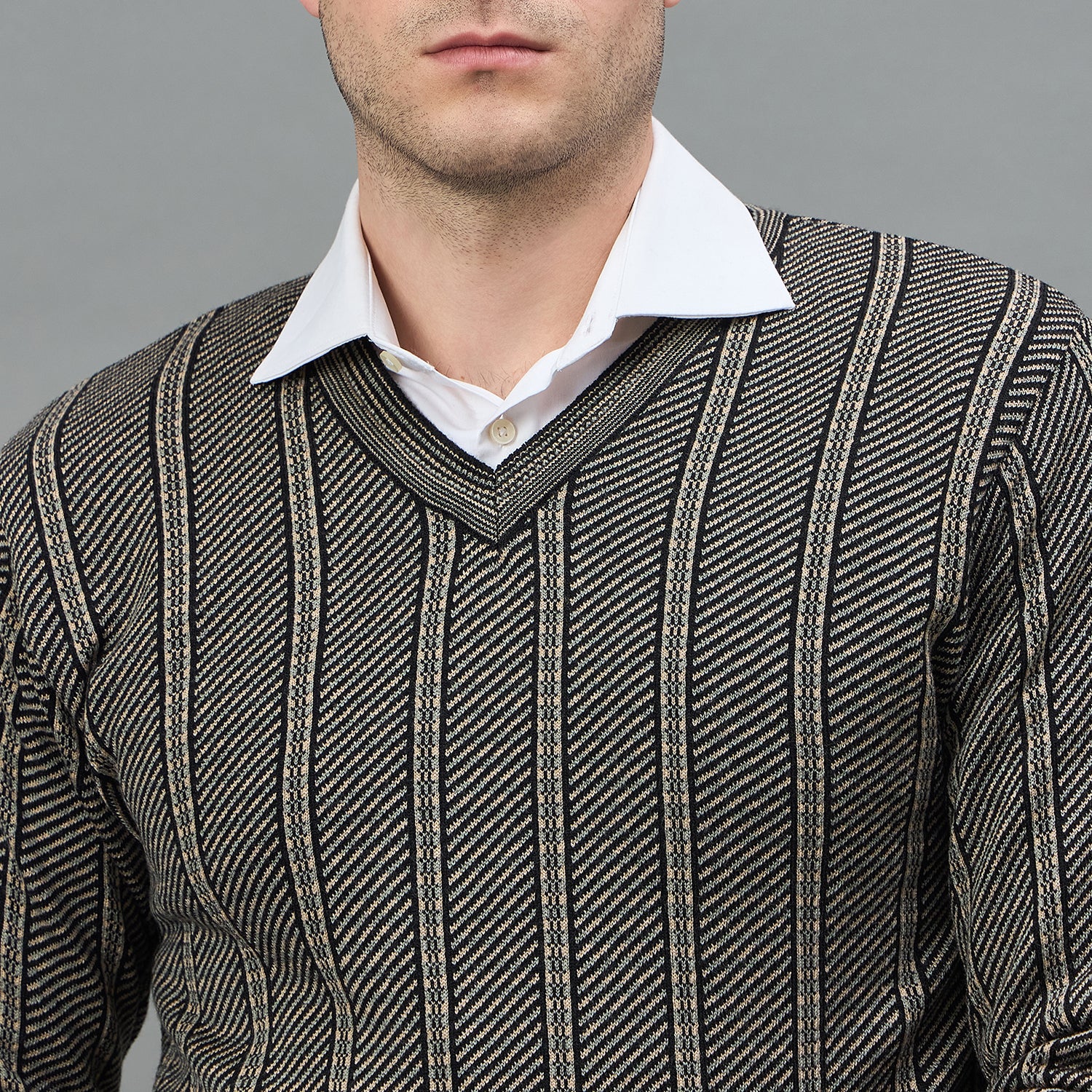 Duke Urban Men Full Sleeve V Neck Regular Sweater (SDS2411)