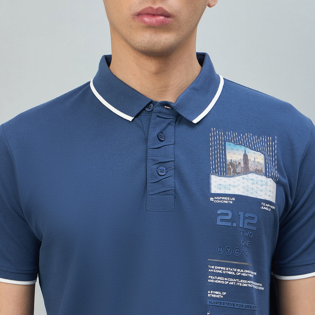 Duke Urban Men Printed Half Sleeve Polo Tshirt (LF7509)
