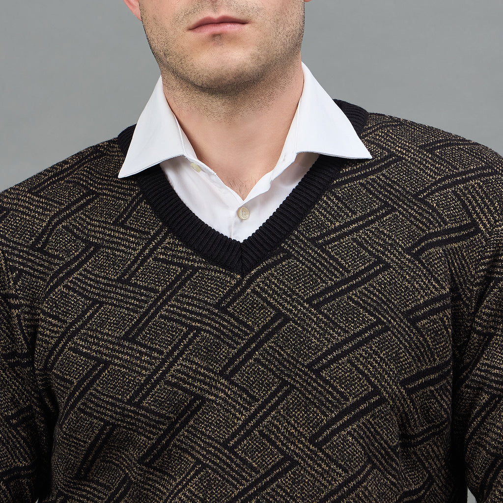 Duke Urban Men Full Sleeve V Neck Regular Sweater (SDS2134)