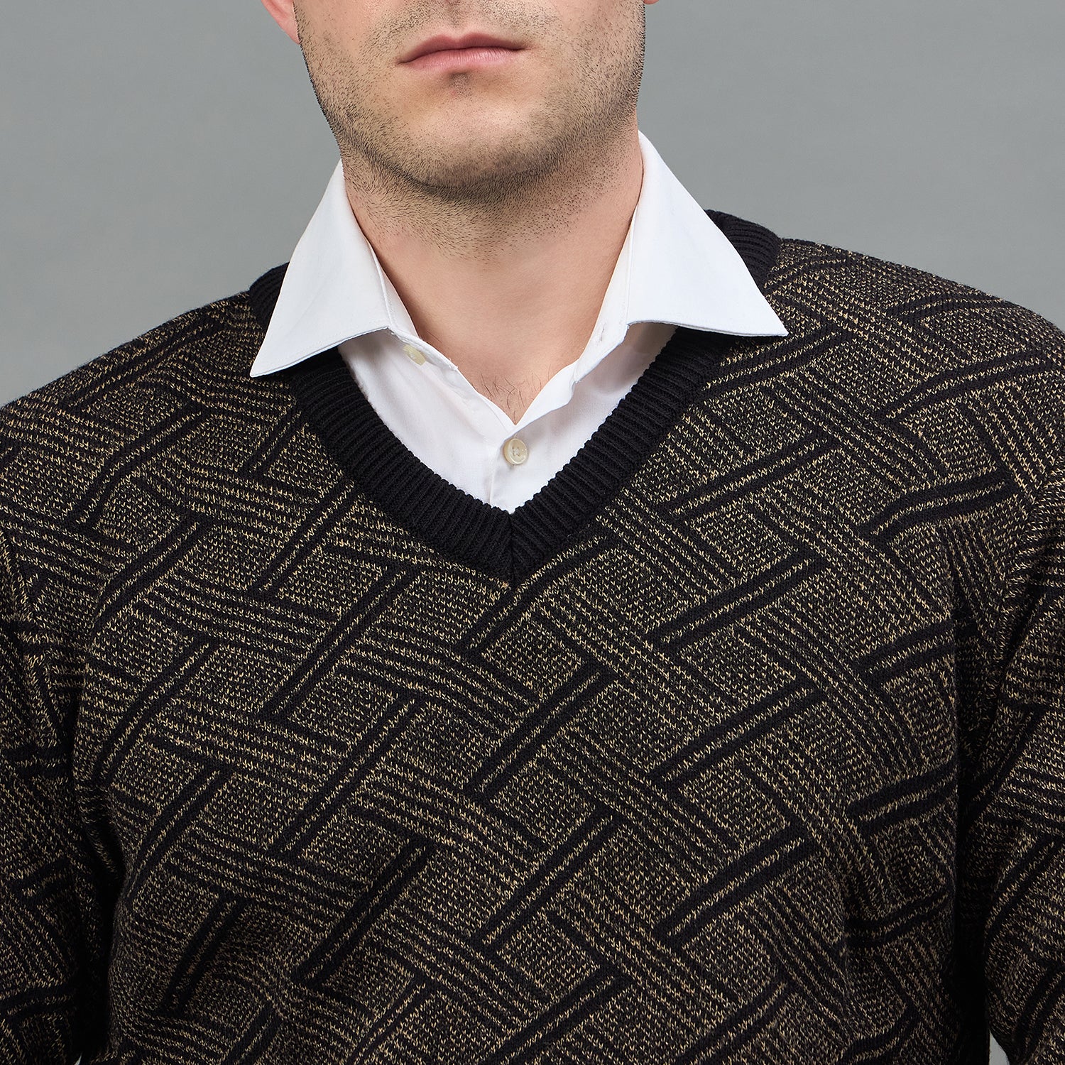 Duke Urban Men Full Sleeve V Neck Regular Sweater (SDS2134)