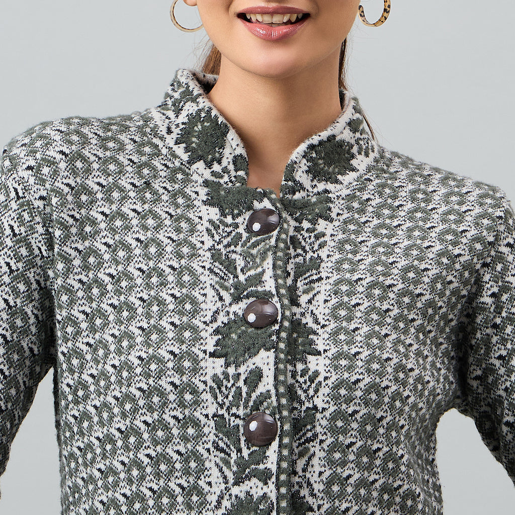 Duke Urban Women Full Sleeve Front Open Regular Cardigan (SDS1358)