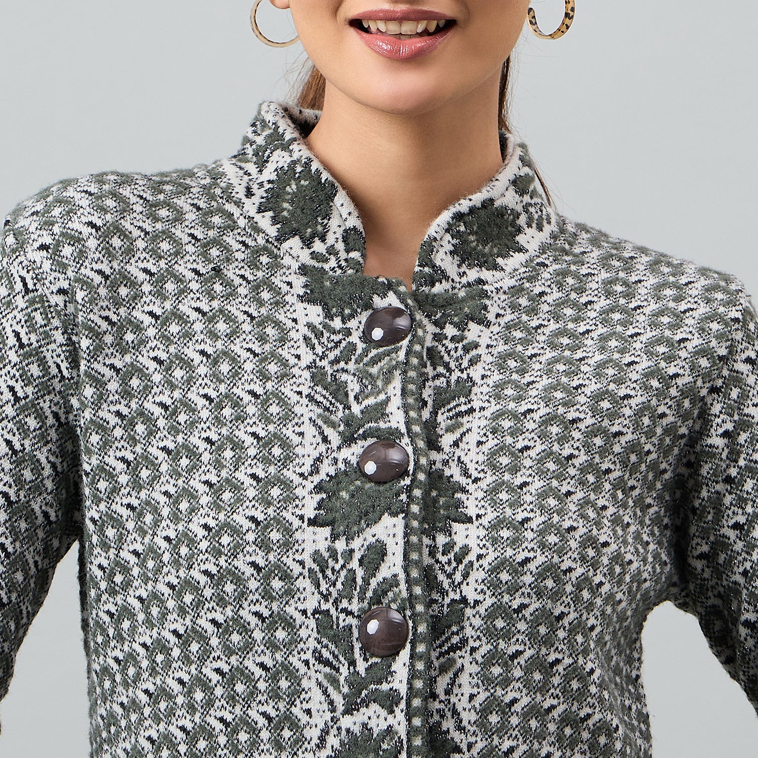 Duke Urban Women Full Sleeve Front Open Regular Cardigan (SDS1358)