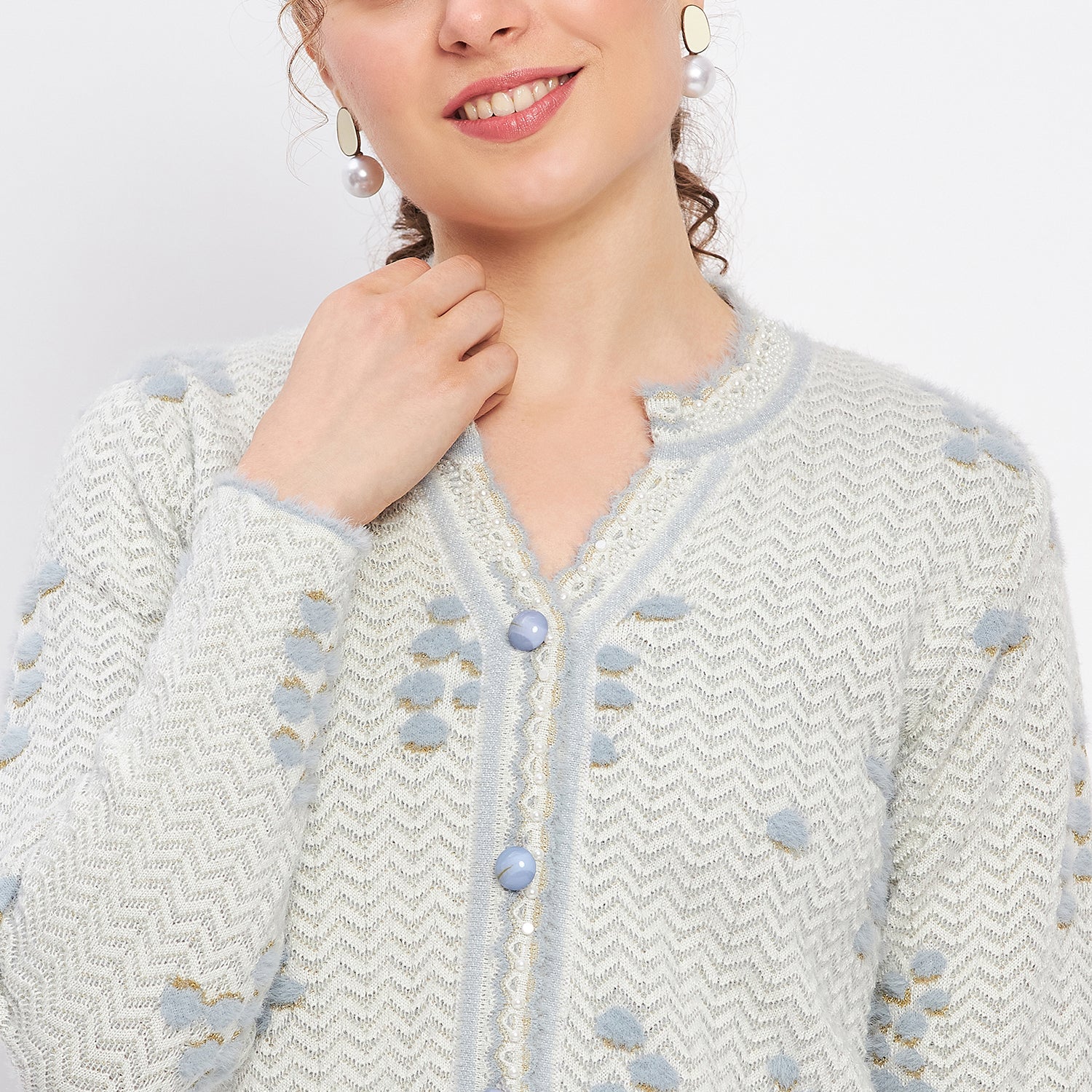 Duke Urban Women Full Sleeve Self Design Cardigan (LQS9713)