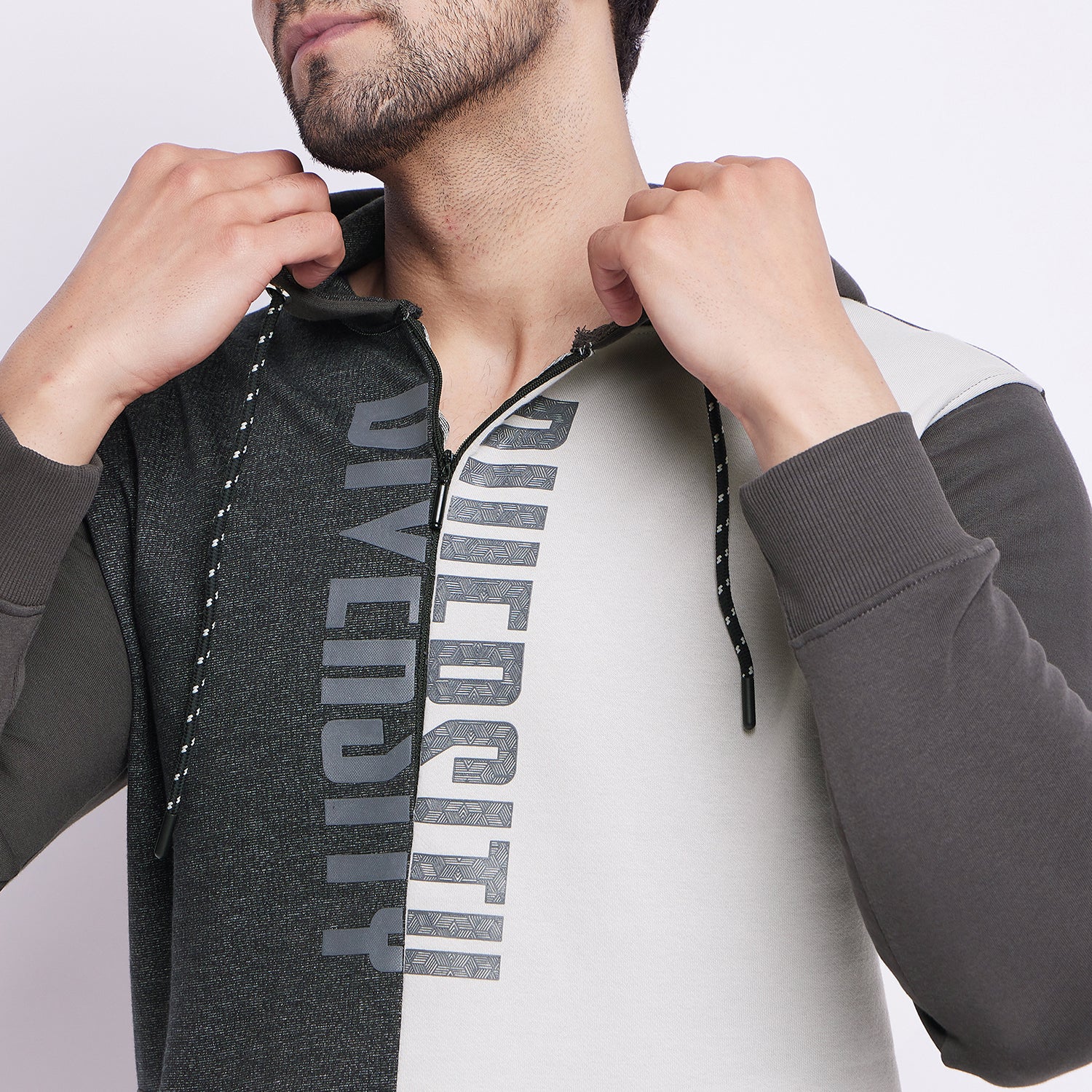 Duke Urban Men Half Zip Hooded Sweatshirt (LF6251)