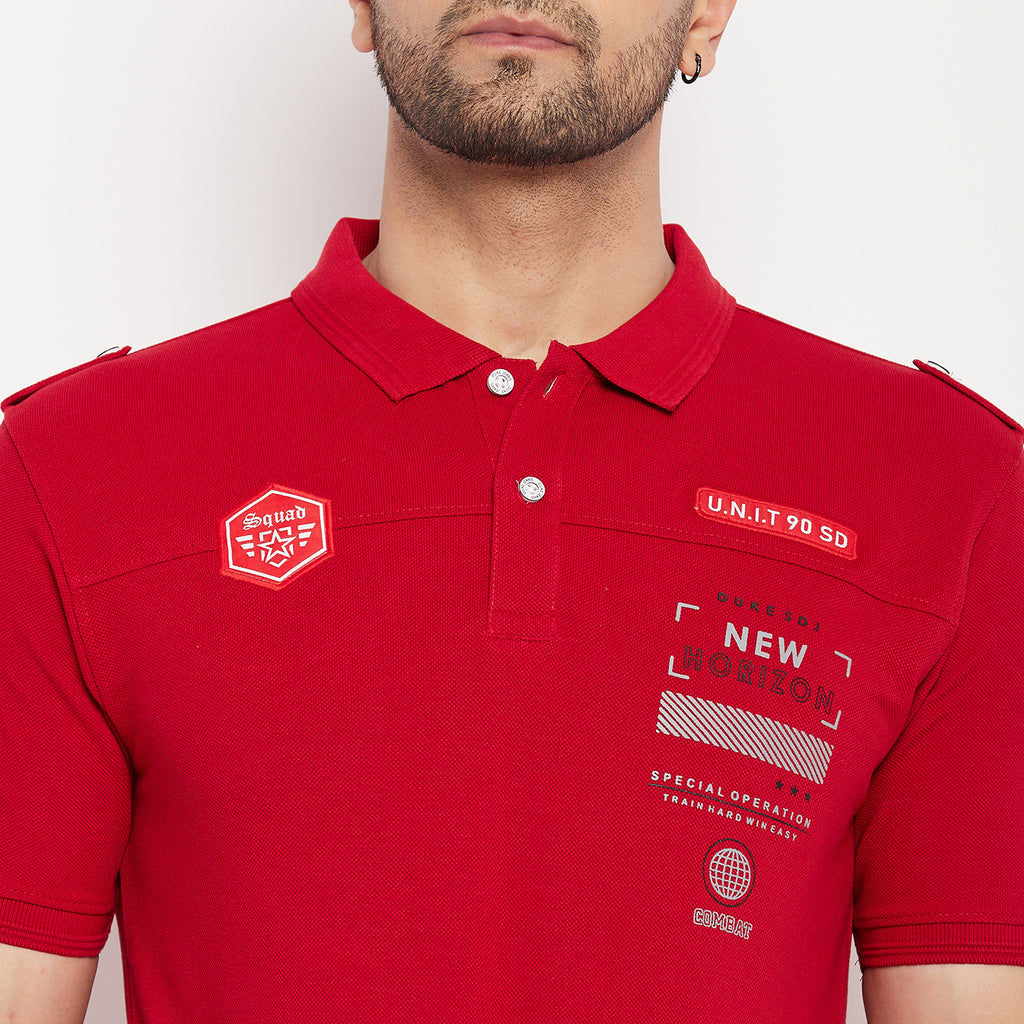 Duke Stardust Men Half Sleeve Polo Neck Cotton T-shirt (LF5787)