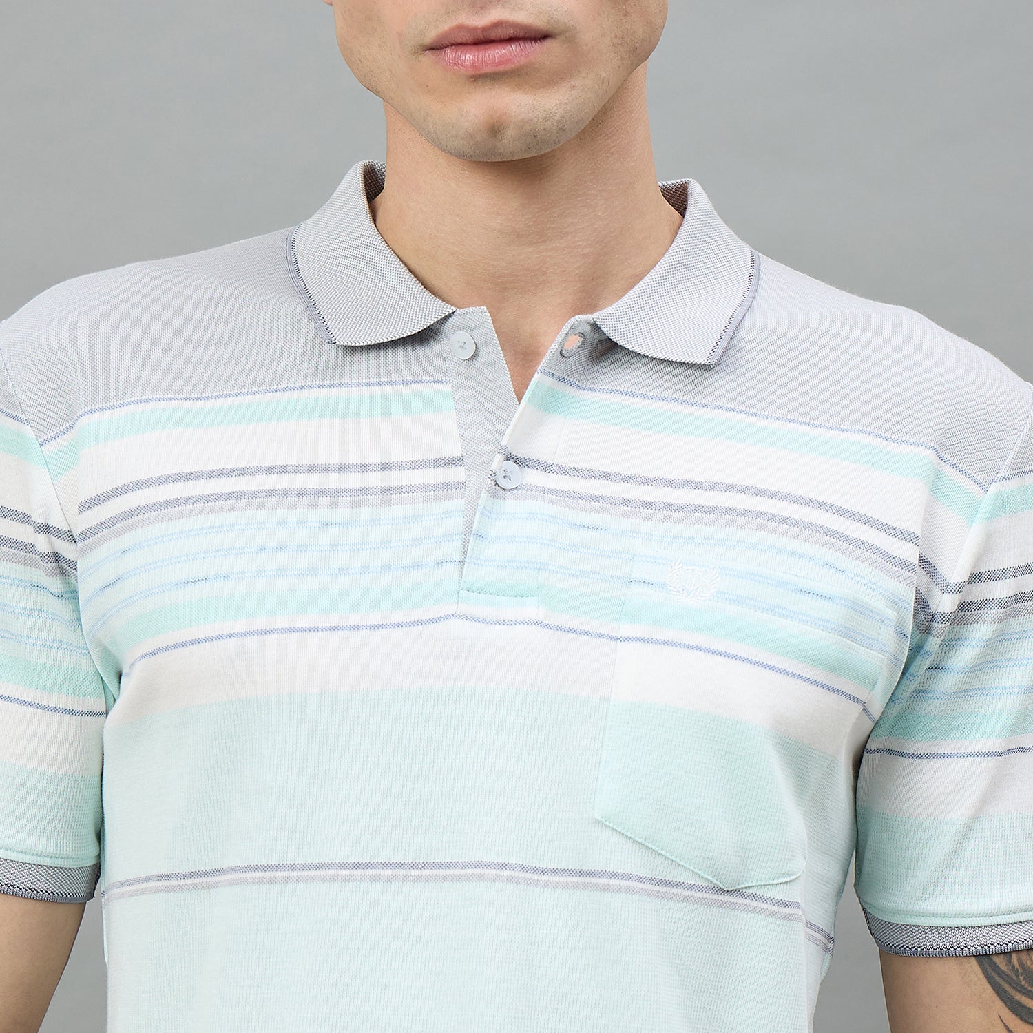Duke Urban Men Striped Half Sleeve Regular Polo Tshirt (LF7512)