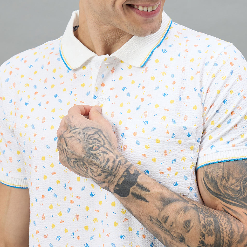 Duke Urban Men Half Sleeve Printed Slim fit Polo T-Shirt (LF7579)