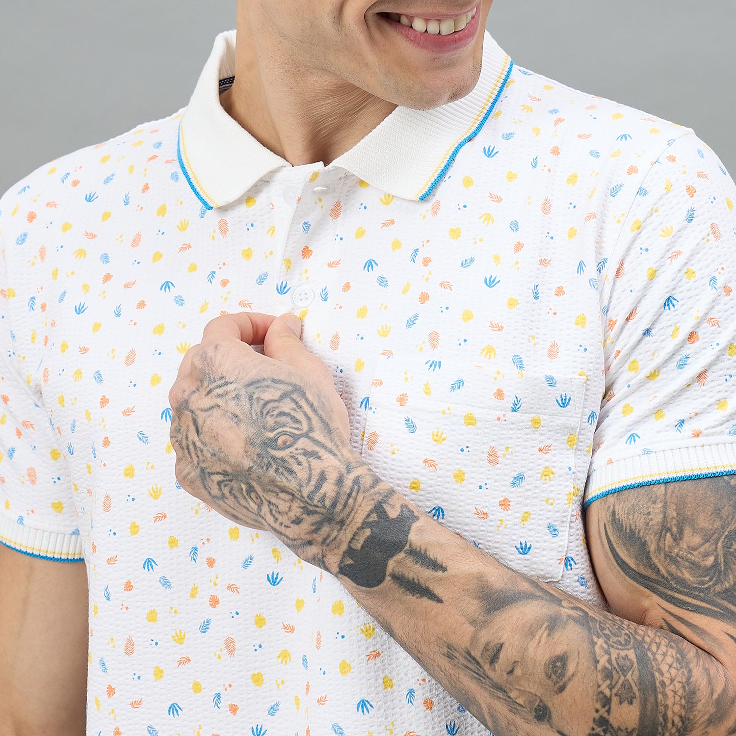 Duke Urban Men Half Sleeve Printed Slim fit Polo T-Shirt (LF7579)