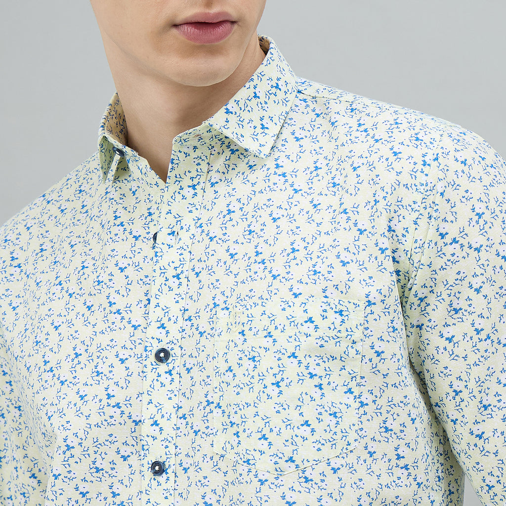 Duke Urban Men Printed Full Sleeve Spread Collar Slim Shirt (SDO8PRBF)