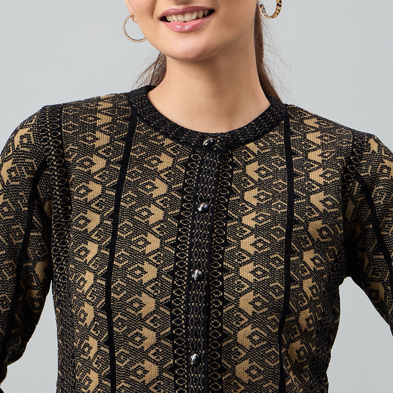 Duke Urban Women Full Sleeve Front Open Regular Cardigan (SDS1364)