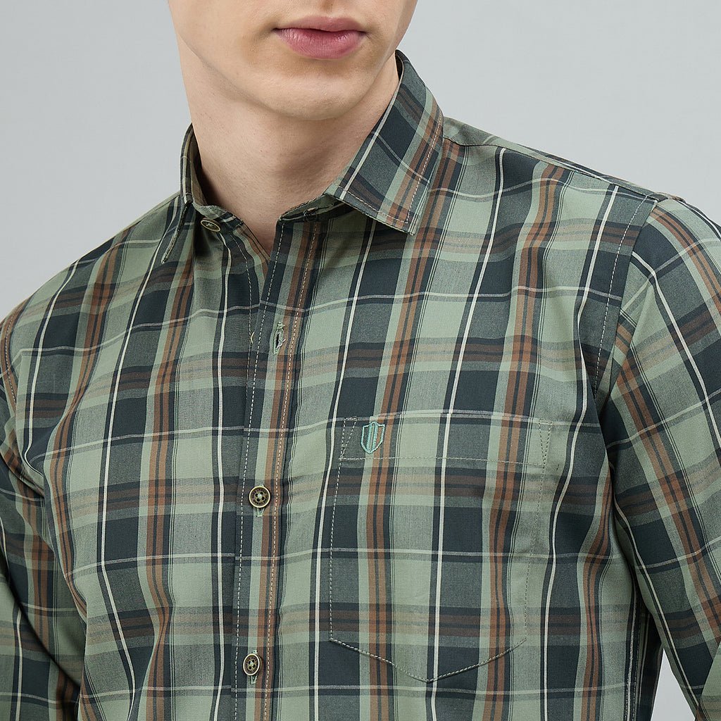 Duke Urban Men Checkered Full Sleeve Spread Collar Slim Shirt (SDO9CKS)