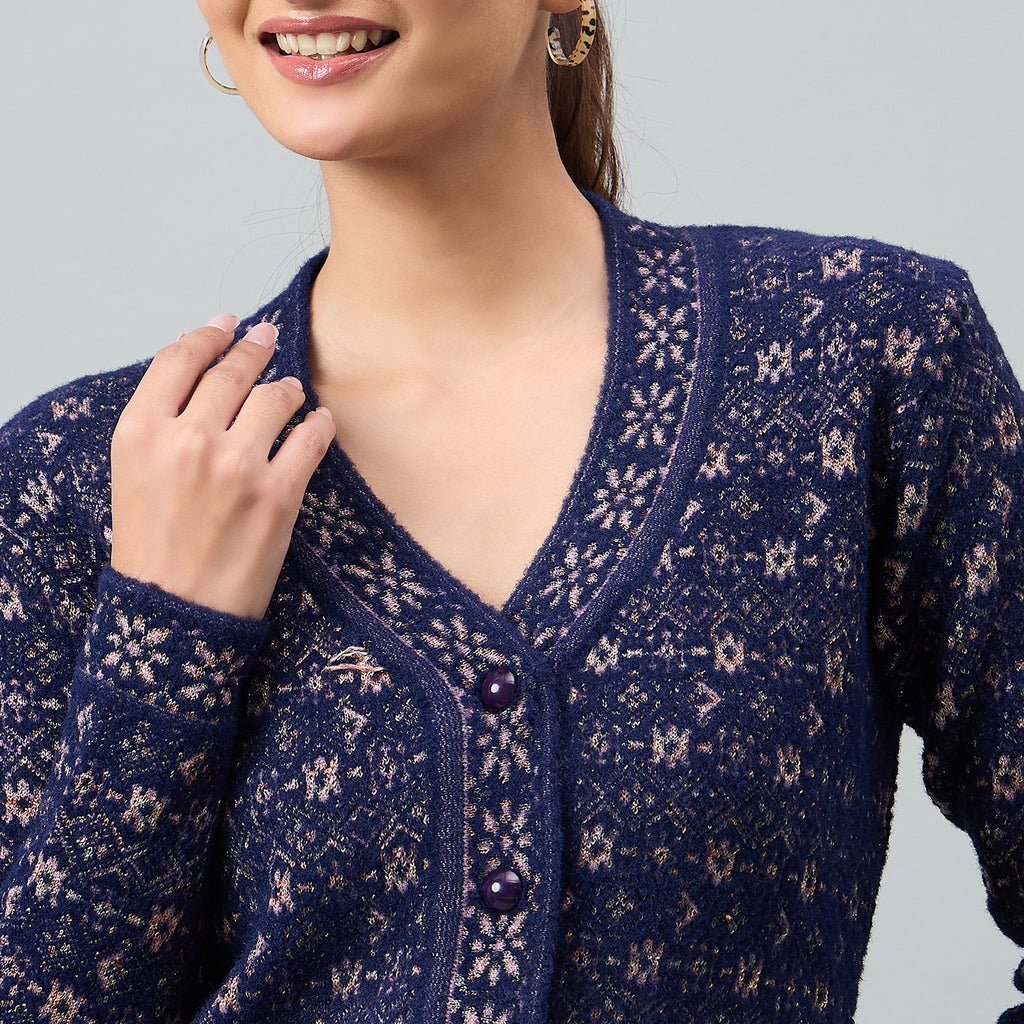 Duke Urban Women Full Sleeve Front Open Regular Cardigan (SDS1348)