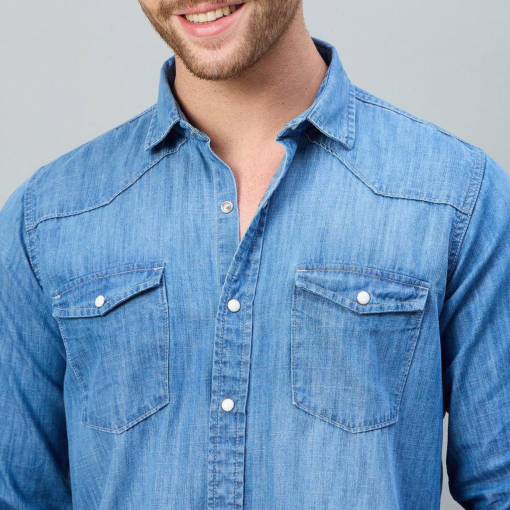 Duke Urban Men Shortstyle Washed Shirt (SDO9PLID)