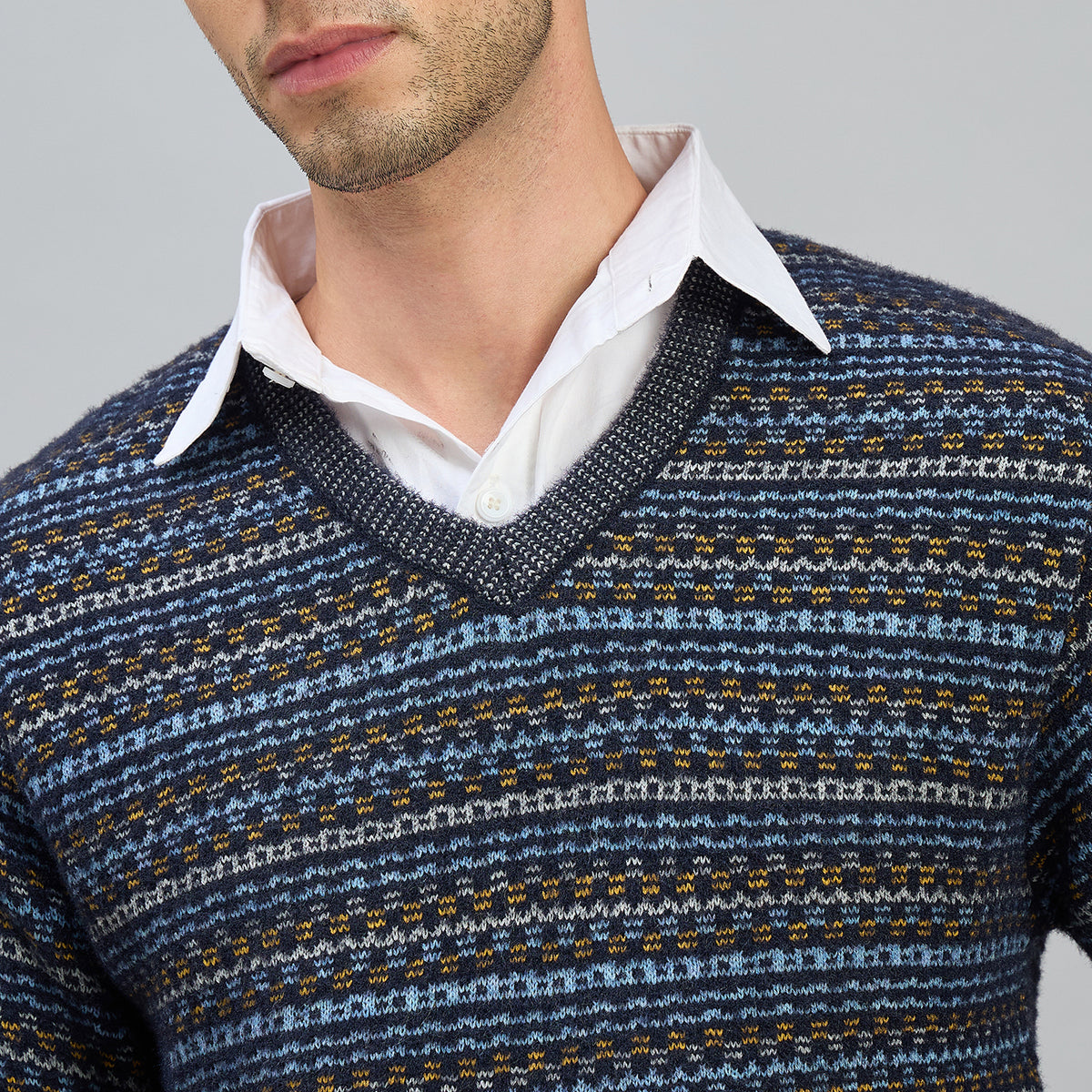Duke Men Full Sleeve V Neck Regular Sweater (SDS2311)
