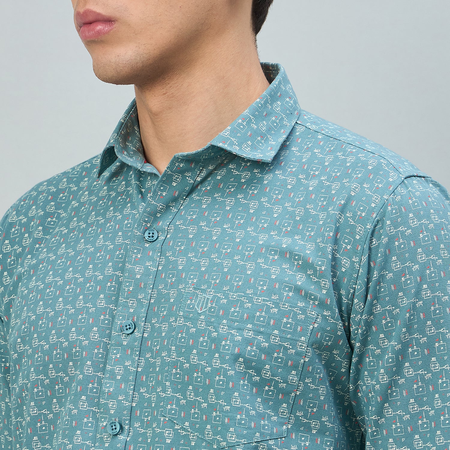 Duke Urban Men Printed Pure Cotton Slim Fit Casual Full Sleeve Shirt (SDO8PRBE)