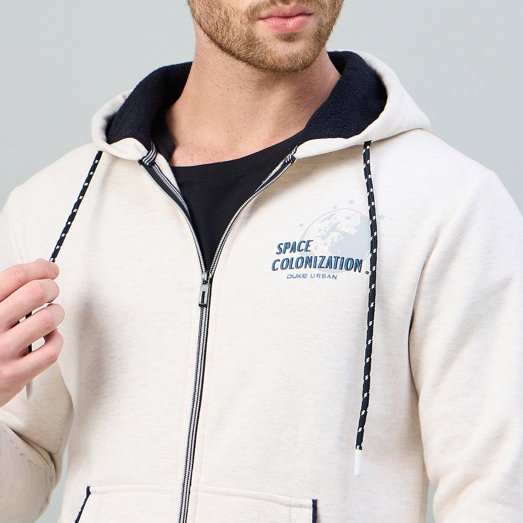 Duke Urban Men Hooded Smart fit Full Zip Sweatshirt (LF6357)