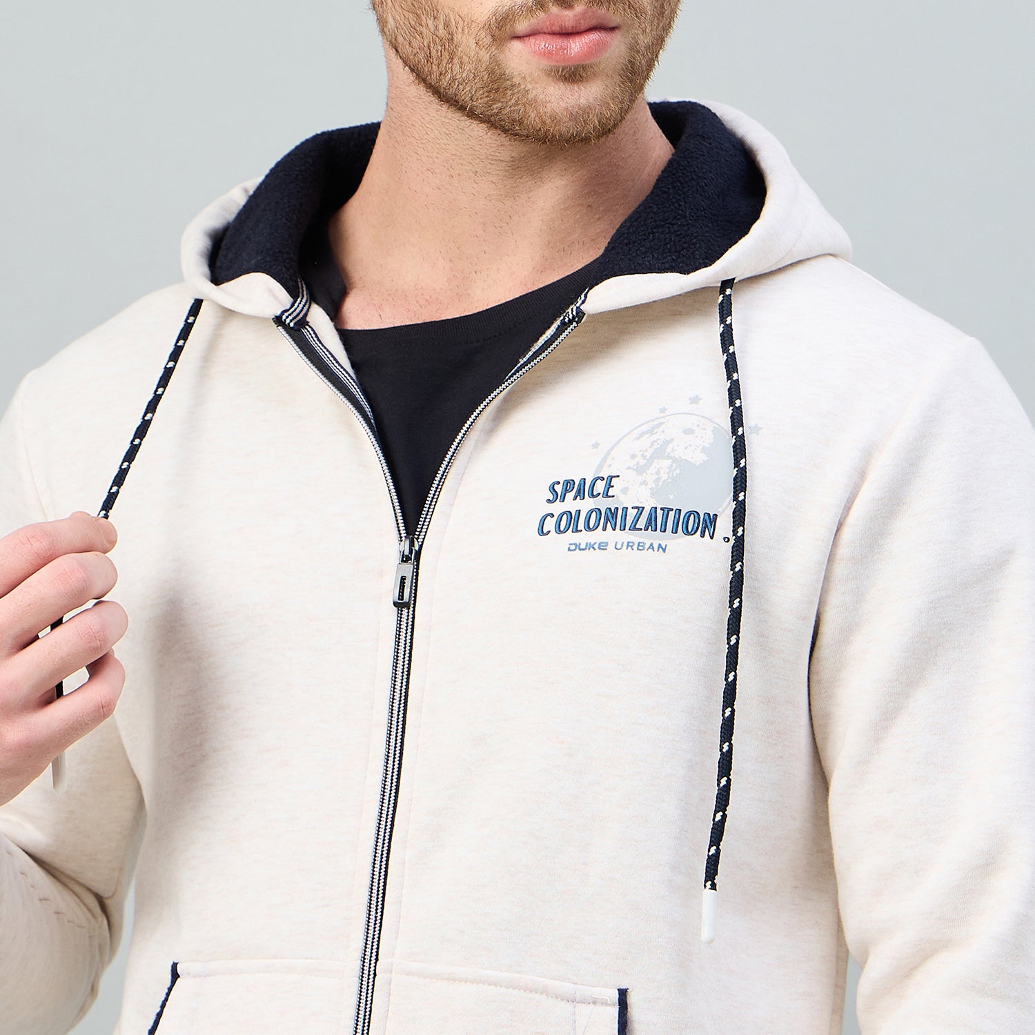 Duke Urban Men Hooded Smart fit Full Zip Sweatshirt (LF6357)