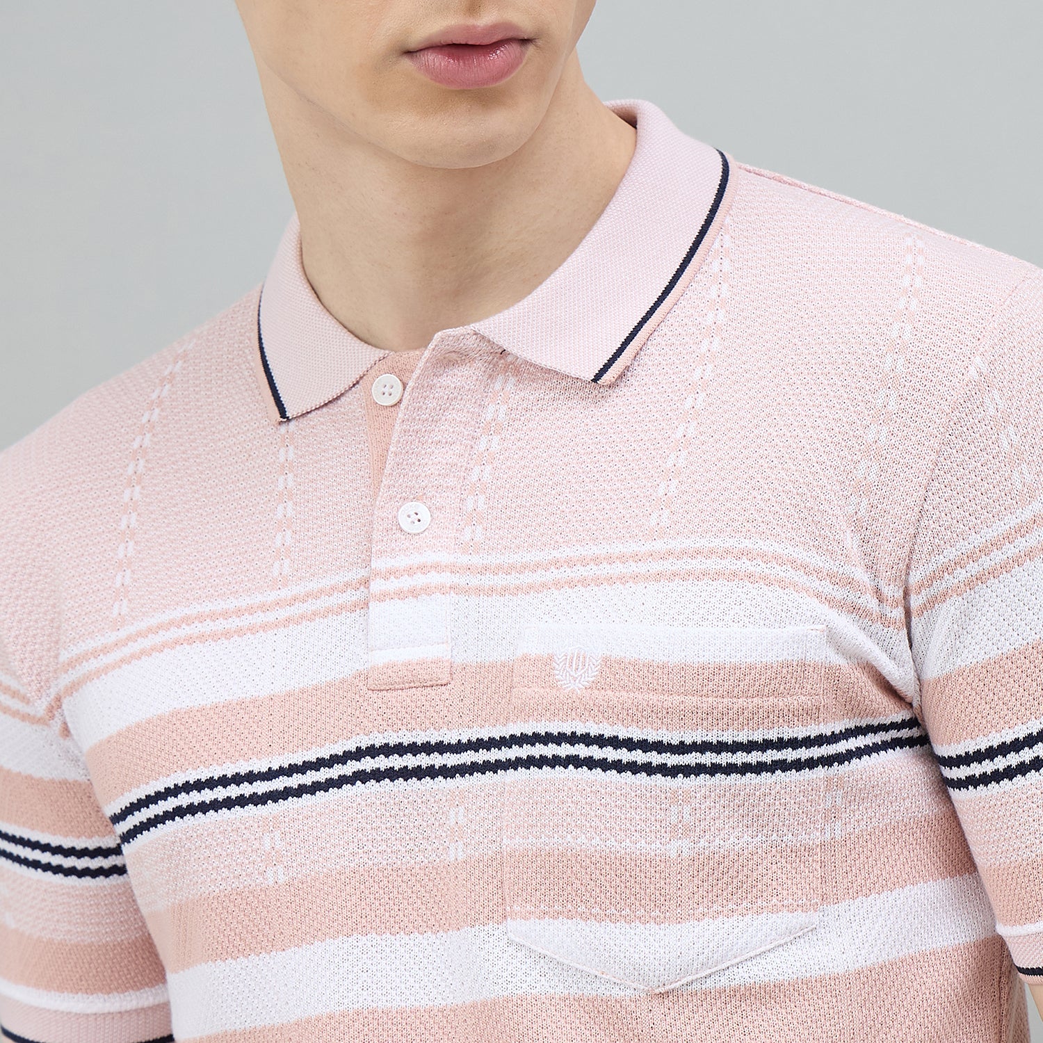 Duke Urban Men Striped Half Sleeve Regular Polo Tshirt (LF7570)