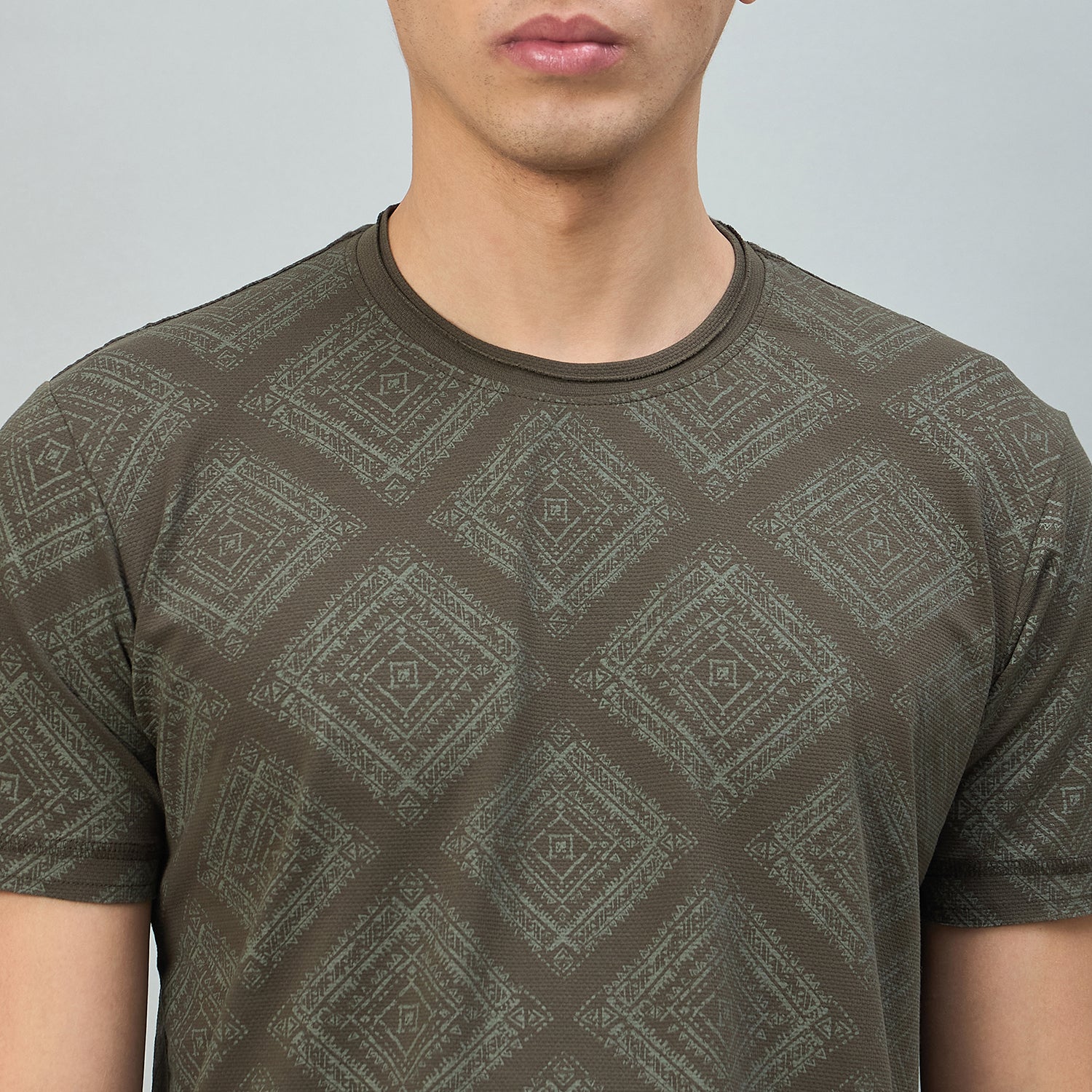 Duke Urban Men Geometric Print Half Sleeve Round Neck Casual Tshirt (LF7578)