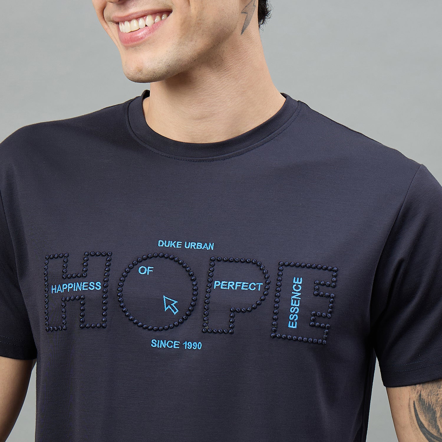Duke Urban Men Round Neck Half Sleeve Slim T-Shirt (LF7518)