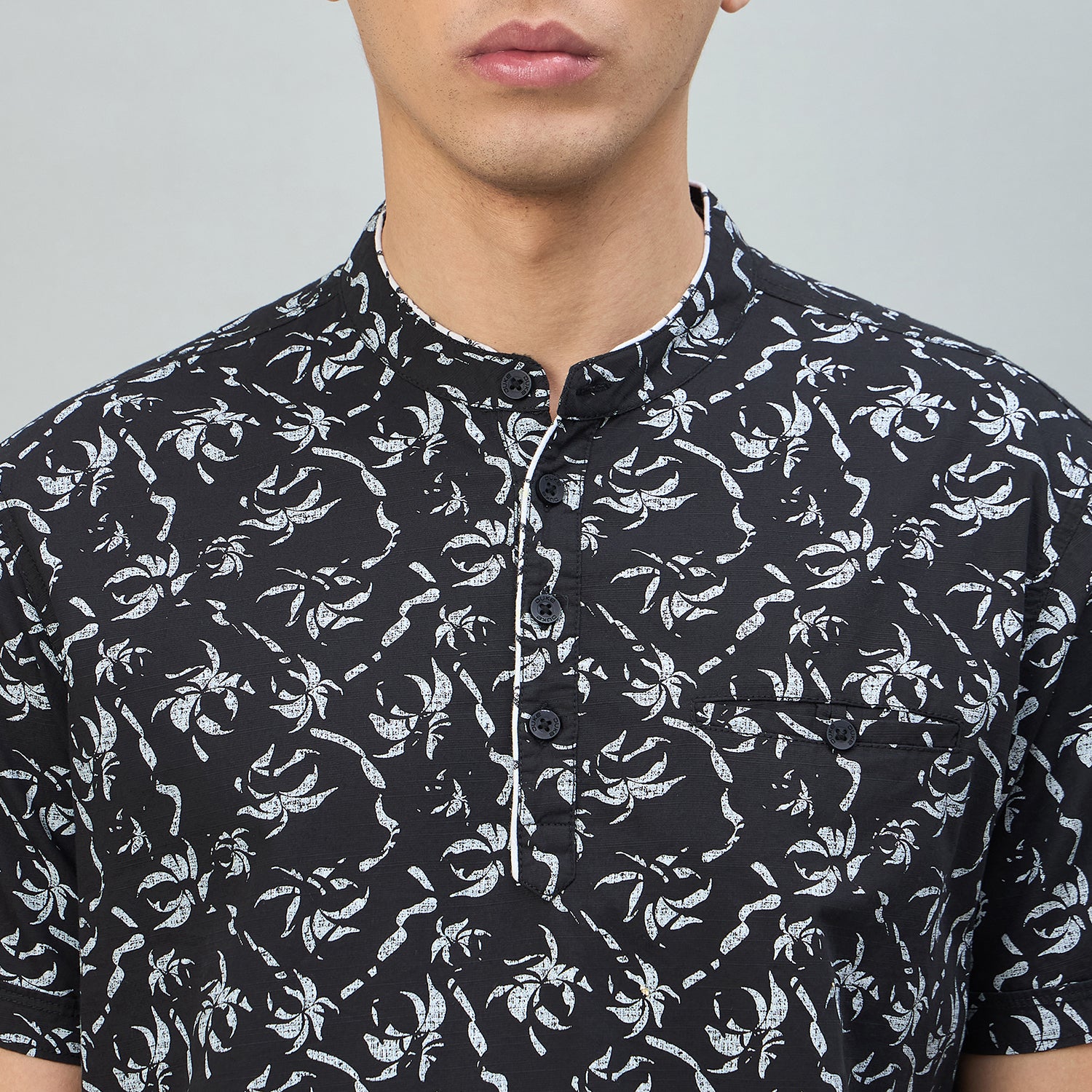 Duke Urban Men Floral Print Half Sleeve Casual Slim fit Tshirt (LF7531)