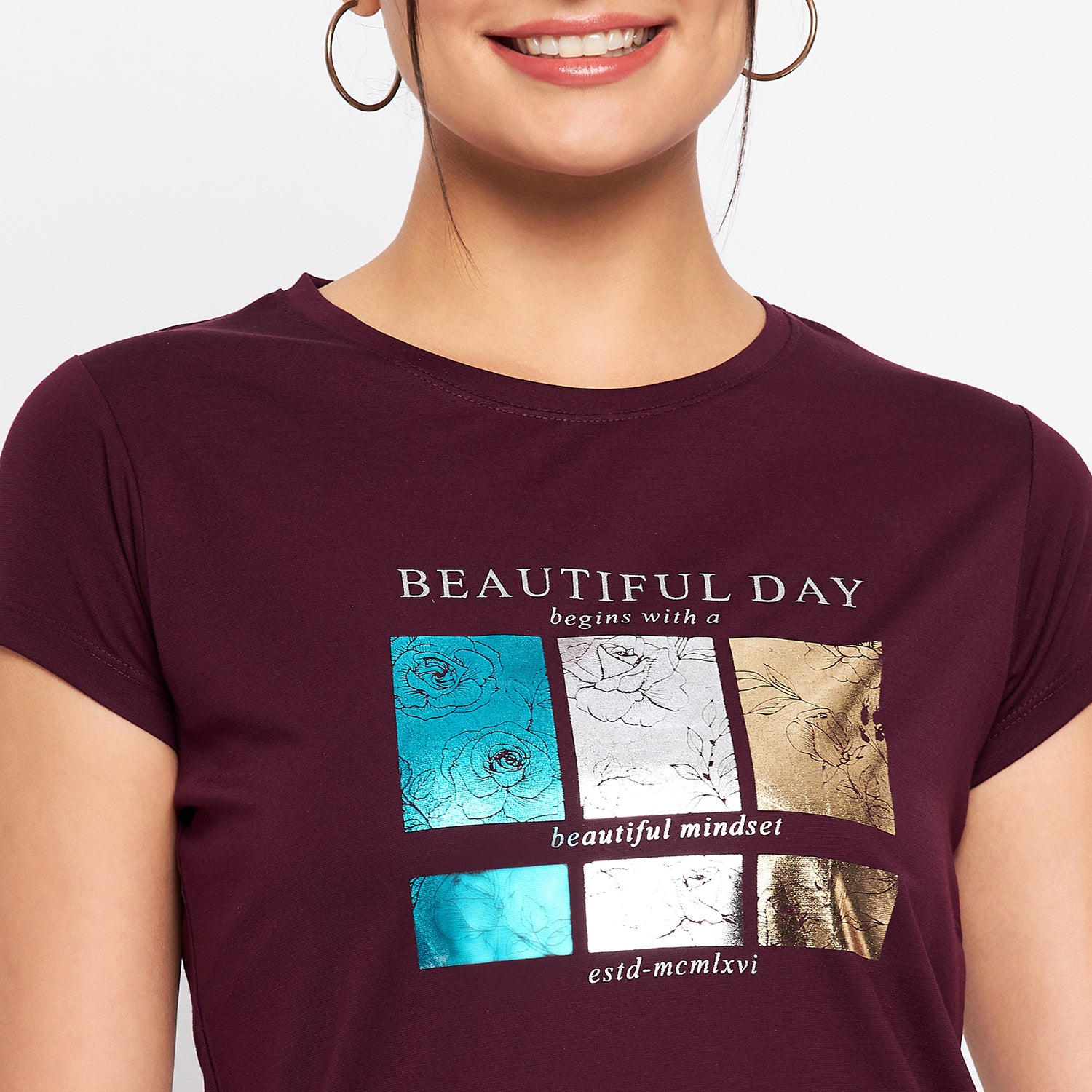 Duke Stardust Women Round Neck Short Sleeve Printed Top (LFX897)