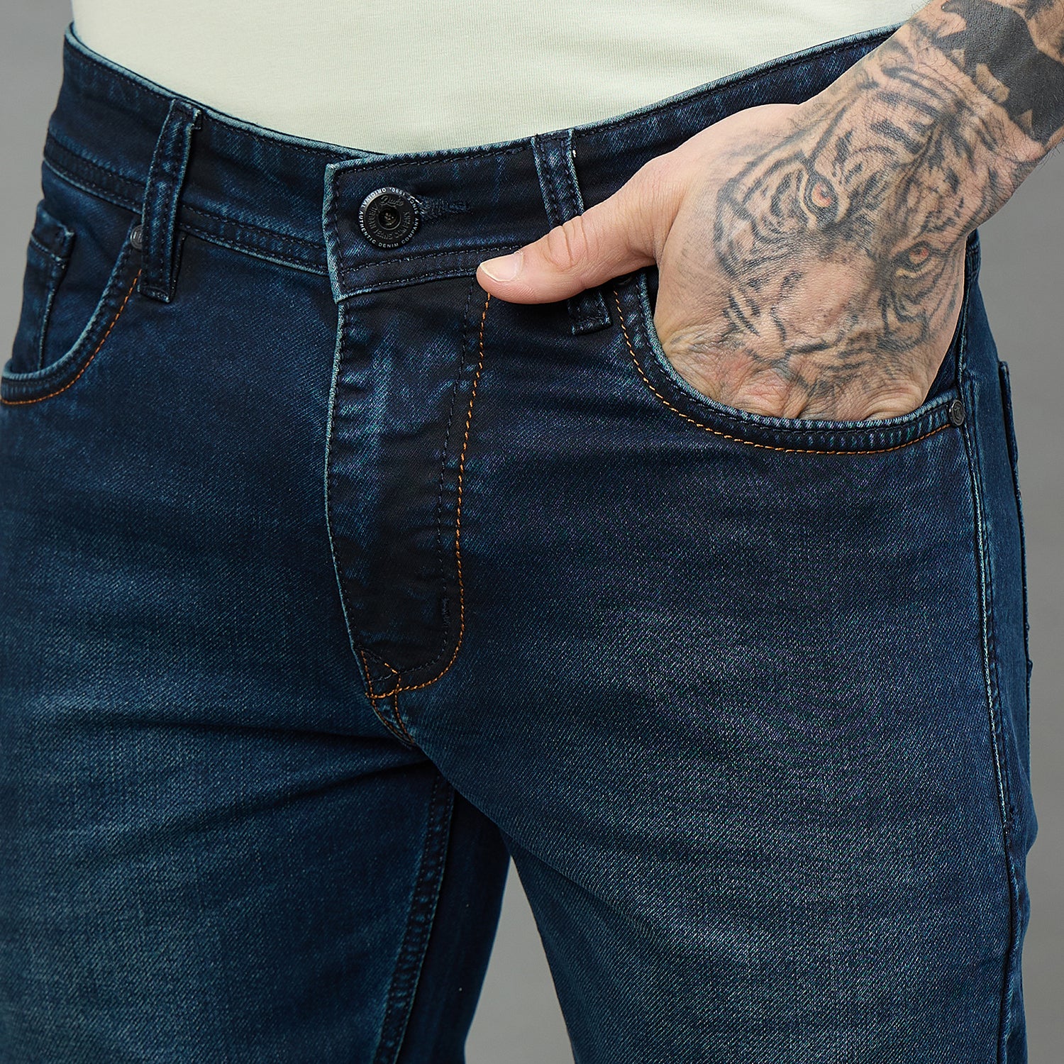 Duke Urban Men Ankle Length Mid-Rise Light Fade Stretchable Jeans (SDD9135A)