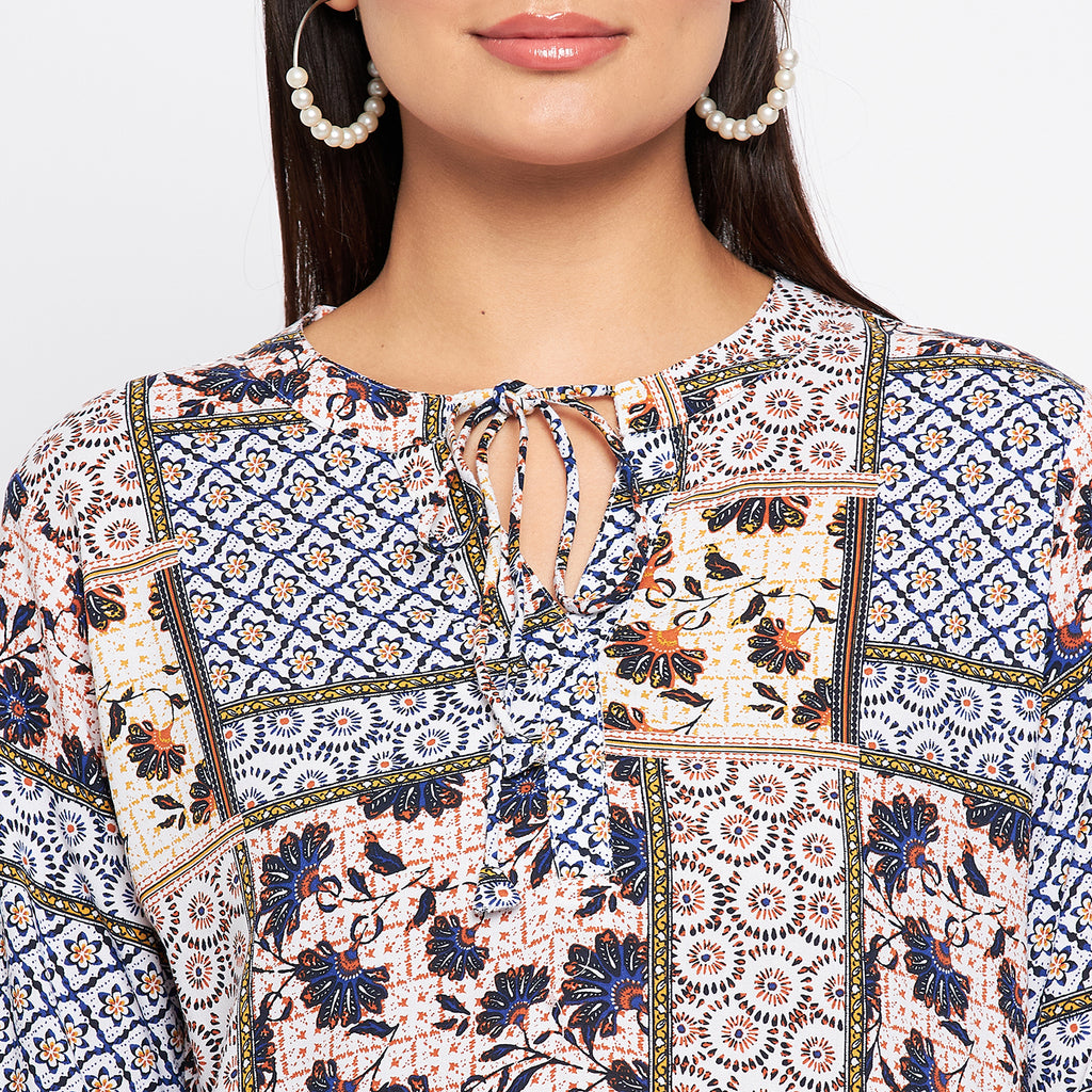 Duke Stardust Women V-Neck 3/4th Sleeve Printed Top (SDX3276)