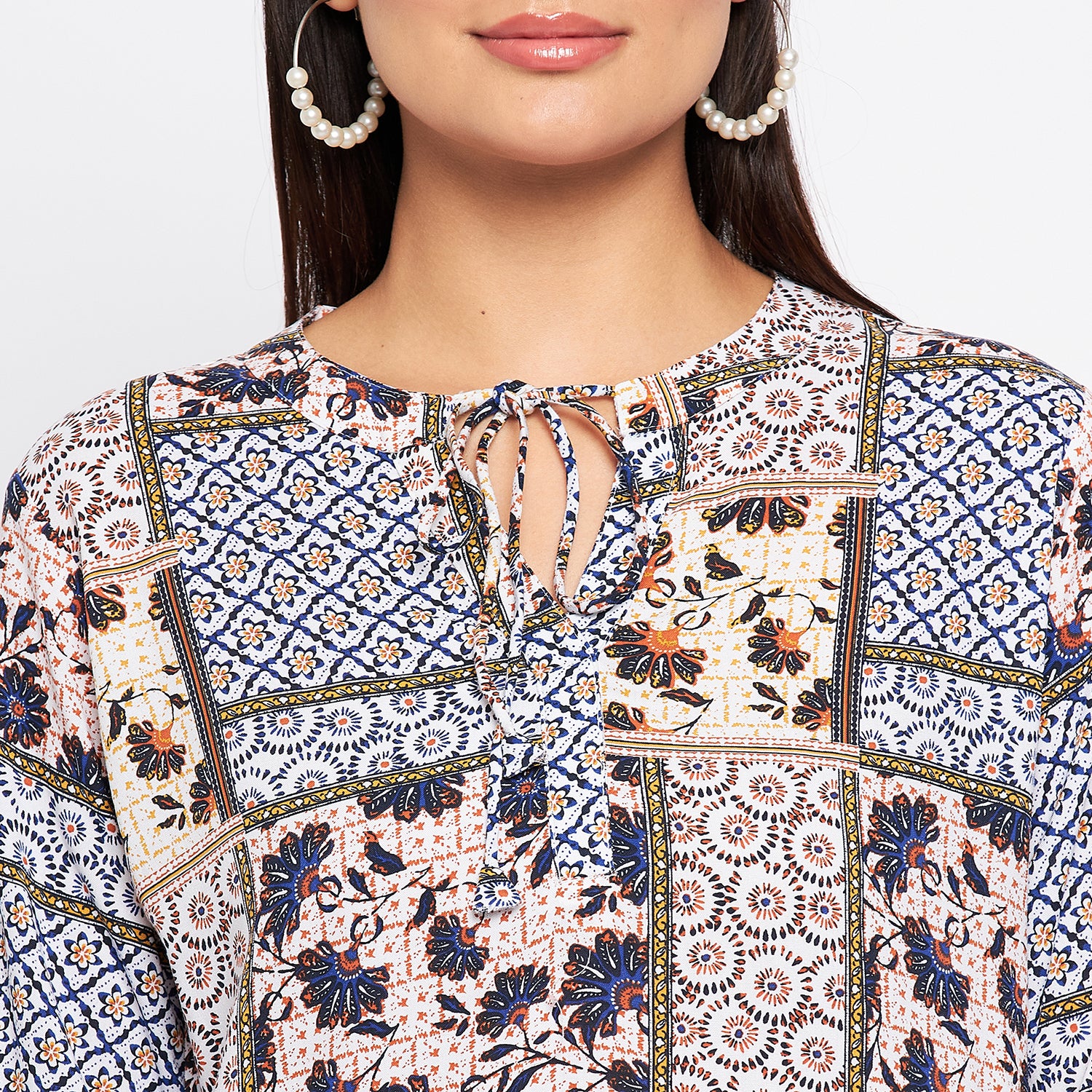 Duke Stardust Women V-Neck 3/4th Sleeve Printed Top (SDX3276)