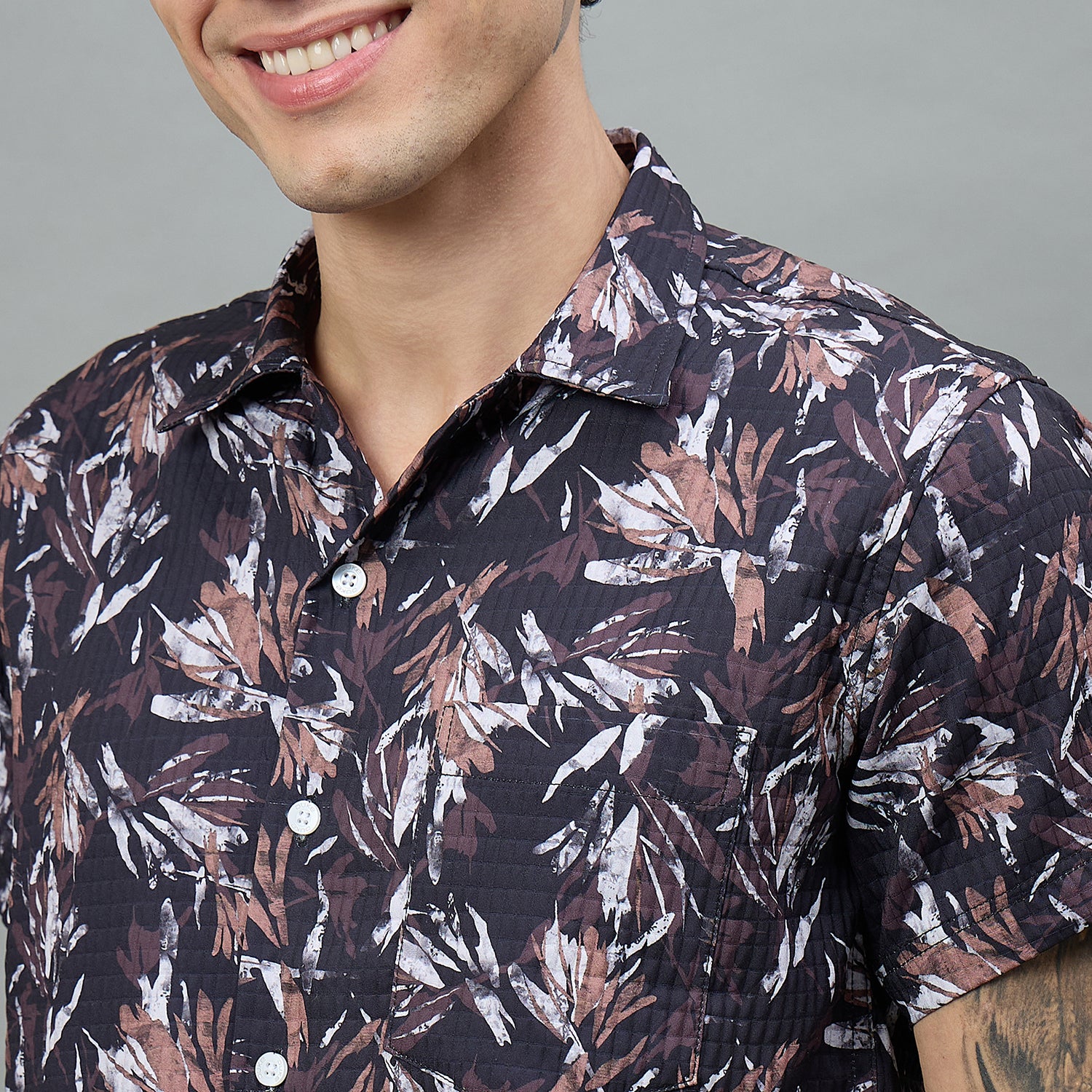 Duke Urban Men Floral Print Half Sleeve Regular Shirt (LF6083T)