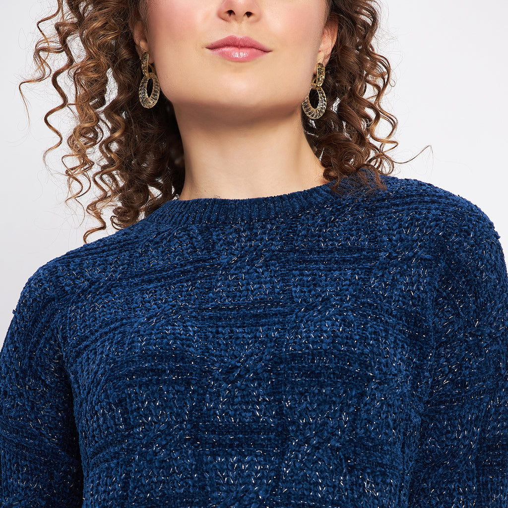 Duke Urban Women Full Sleeve Self Design Crop Pullover (SDS1013)