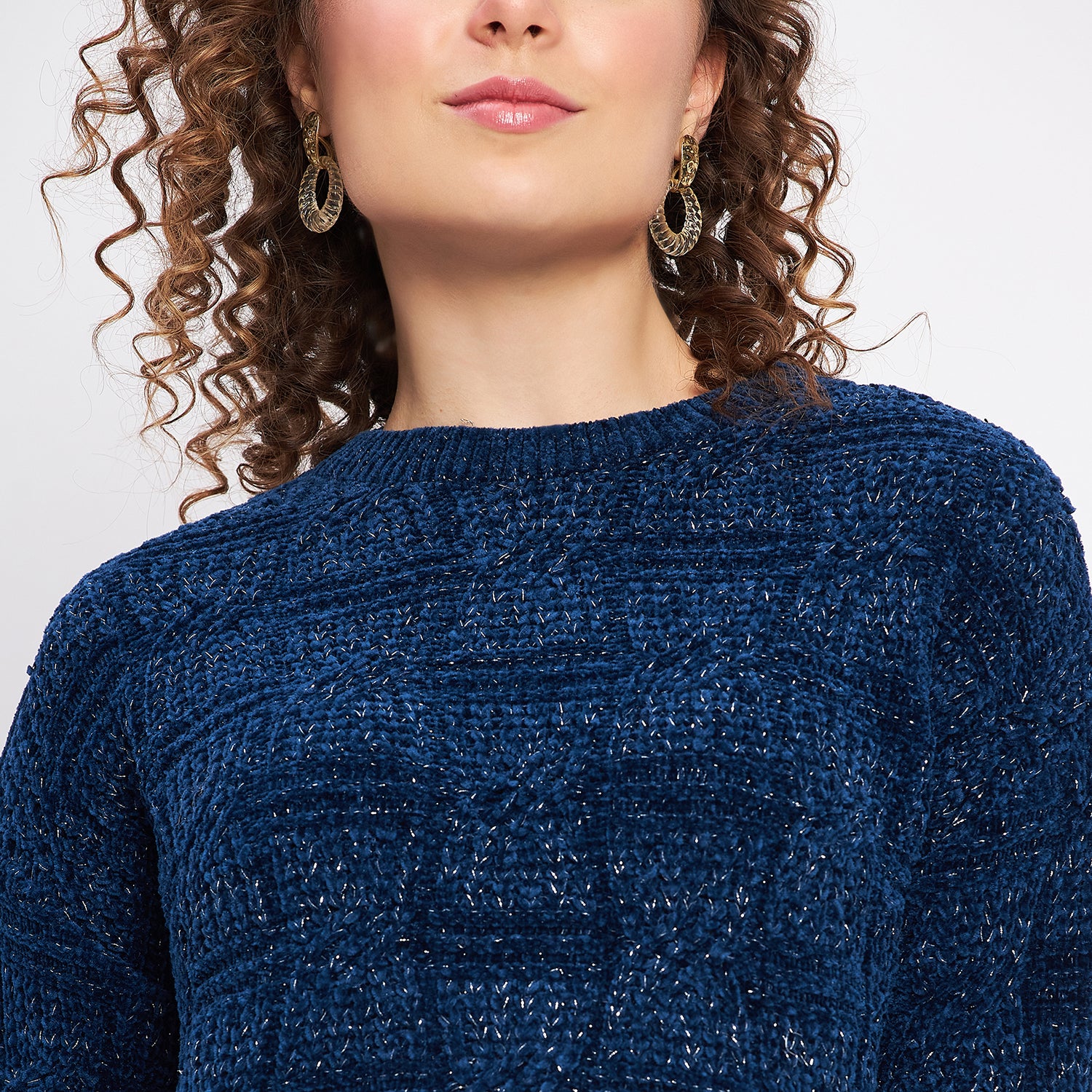 Duke Urban Women Full Sleeve Self Design Crop Pullover (SDS1013)